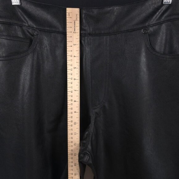 NWT SPANX LEATHER-LIKE Faux II Slim Straight Leg Pant 20528R Luxe Black Size 1X - Picture 9 of 16